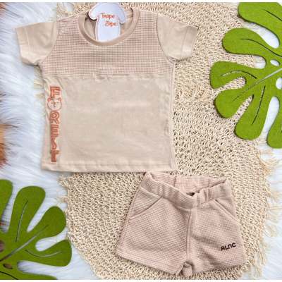 Conj. Camiseta Forest e Bermuda - Areia